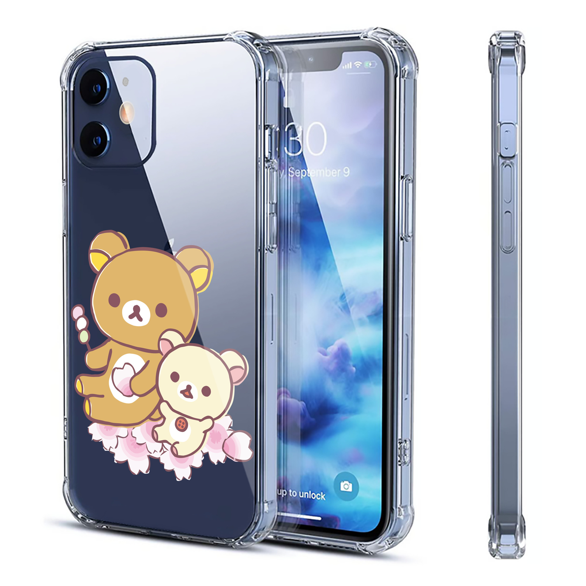 （画像用） リラックマ リラックマ キイロイトリ Rilakkuma Korilakkuma Kiiroitori 【iPhone 12シリーズ対応】透明スマホケース（クリアソフトケース）